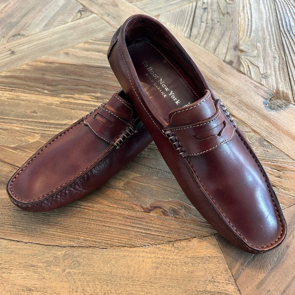 To Boot New York Other - To Boot New York Adam Derrick Mens Brown Leather Driving Moccasins Loafers Shoes